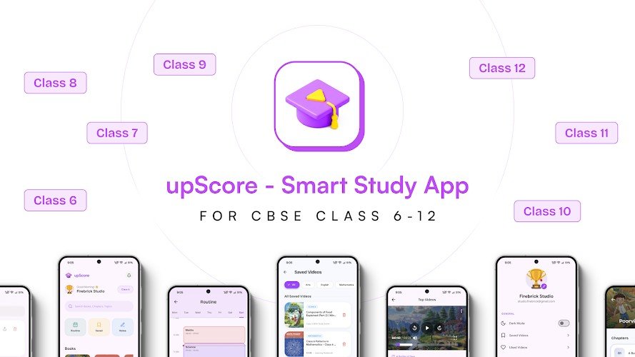 upScore Spaced Repetition Study Helper Play Store Cover